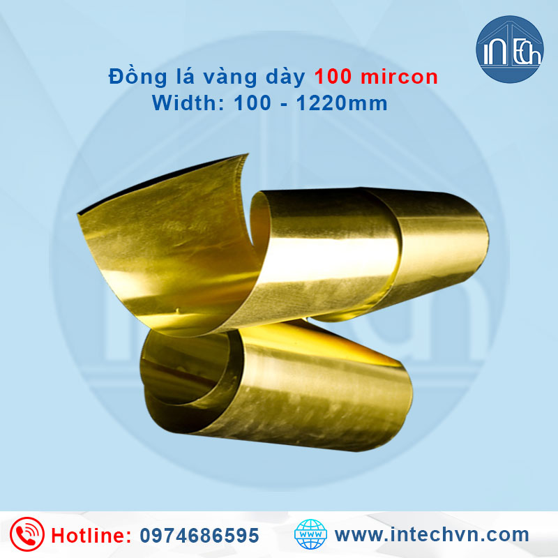 Đồng lá vàng IntechVN dày 0.1mm chất lượng cao