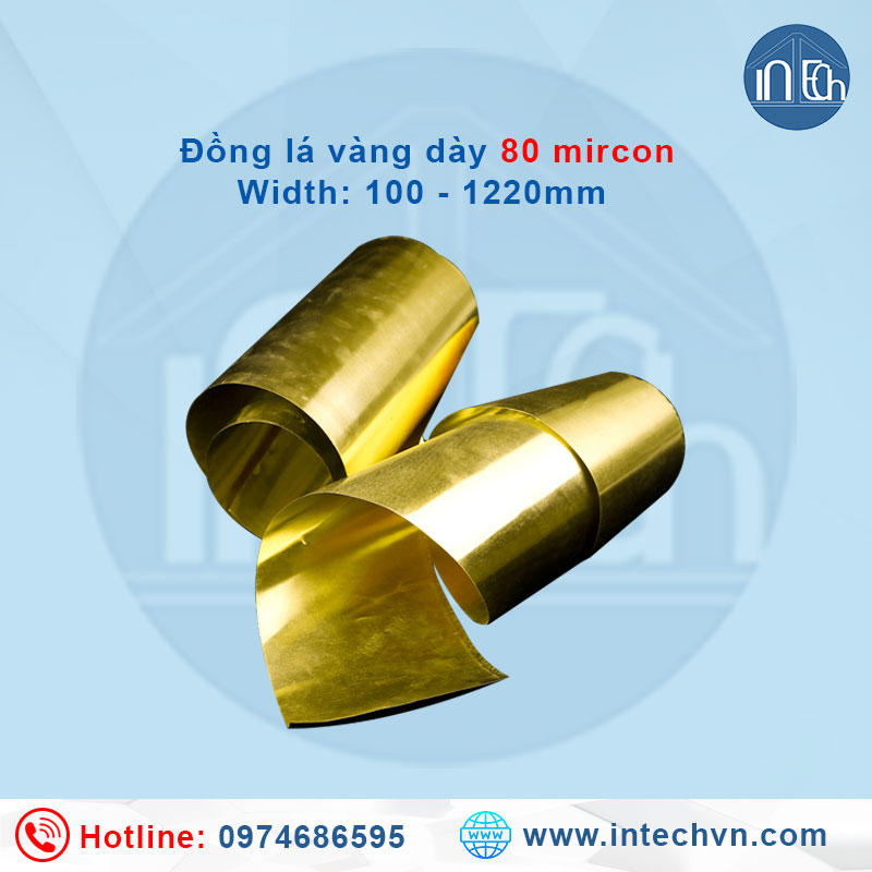 Đồng lá vàng IntechVN dày 0.08mm