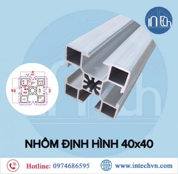 NHÔM THANH ĐỊNH HÌNH 40x40